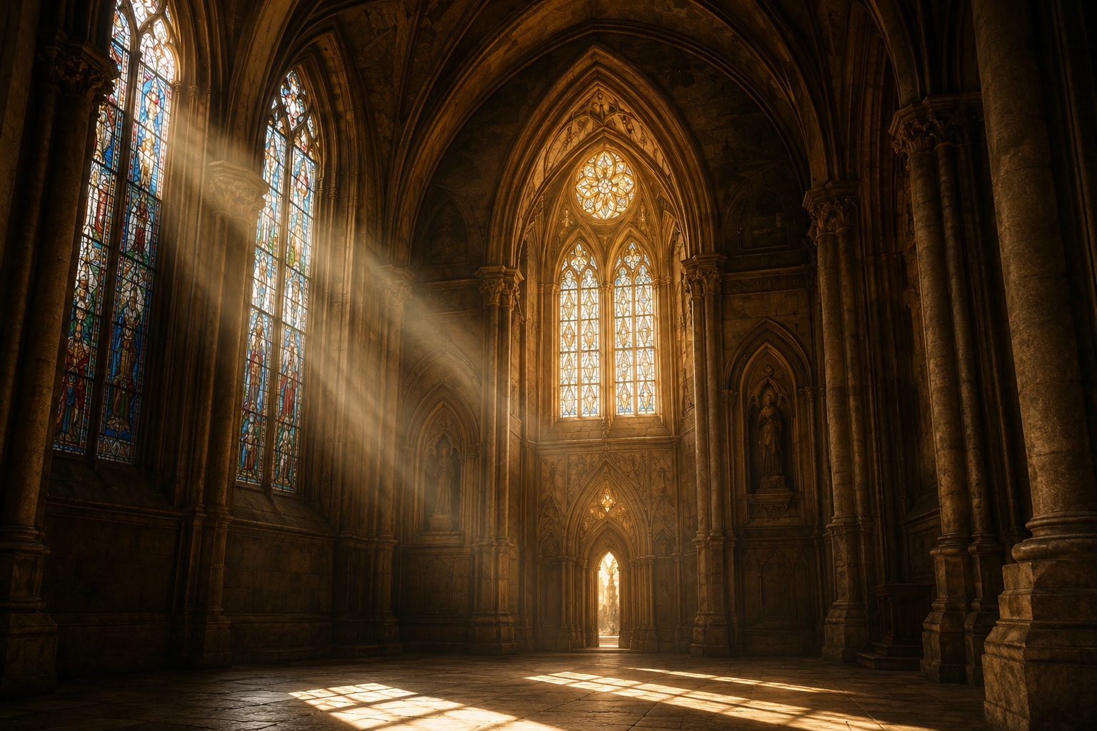 A warm chapel interior representing theology